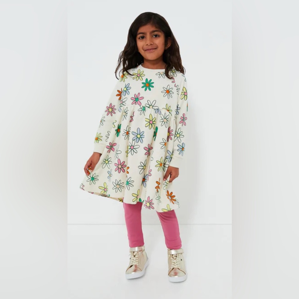 Angel Dear Painted Daisies Raglan Dress and Ribbed Leggings